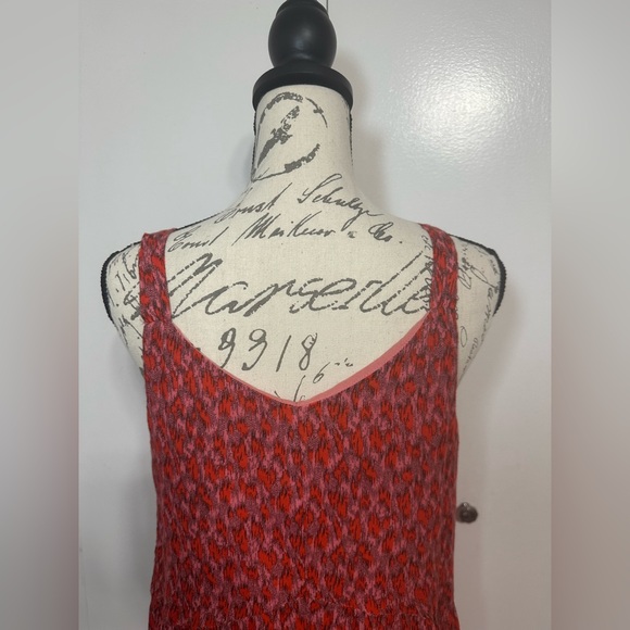 Joie Bondi Tiered Sleeveless Maxi Dress in a tea rose red print.  Size Small. - Picture 7 of 13